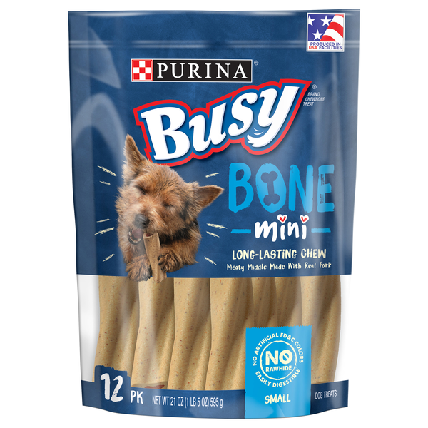 Purina Busy Bone Mini Rawhide Free Small Dog Treats - 12 ct