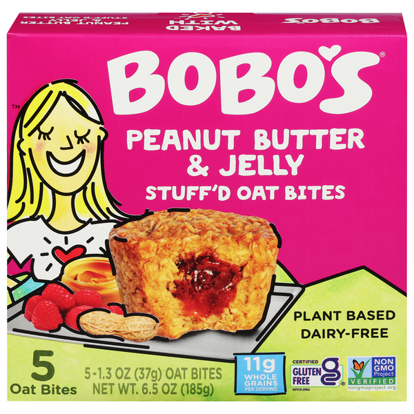 Bobo's Gluten & Dairy Free Peanut Butter & Jelly Stuff'd Oat Bites 5 ct
