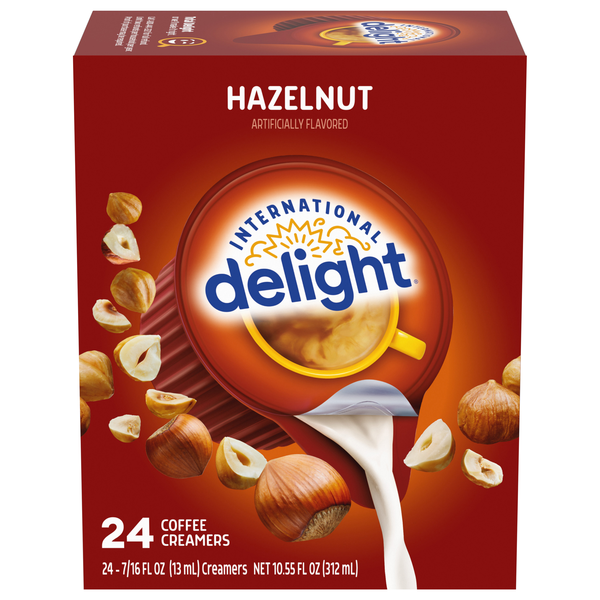 International Delight Hazelnut Coffee Creamer Singles - 24 ct