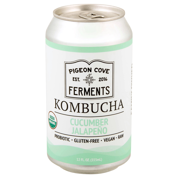 Pigeon Cove Ferments Organic Cucumber Jalapeno Kombucha