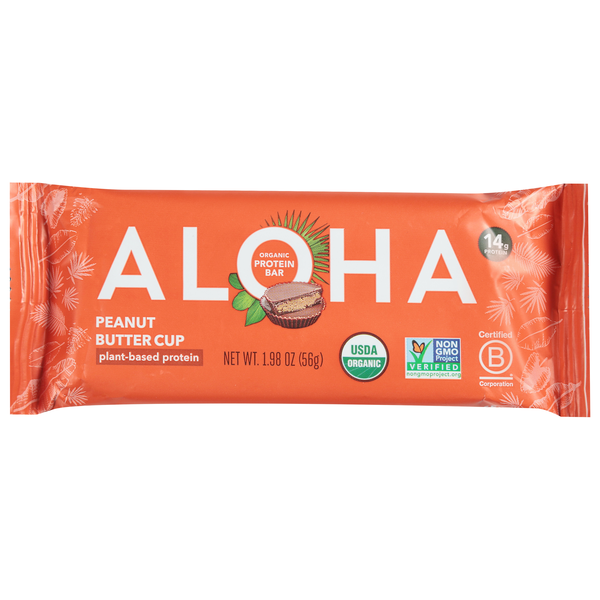 ALOHA Organic Peanut Butter Cup 14g Plant-Based Protein Bar