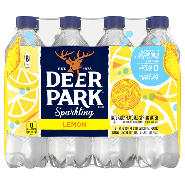 Deer Park Lemon Sparkling Spring Water - 8 pk