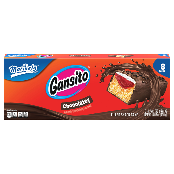 Marinela Gansito Chocolatey Filled Snack Cakes - 8 ct