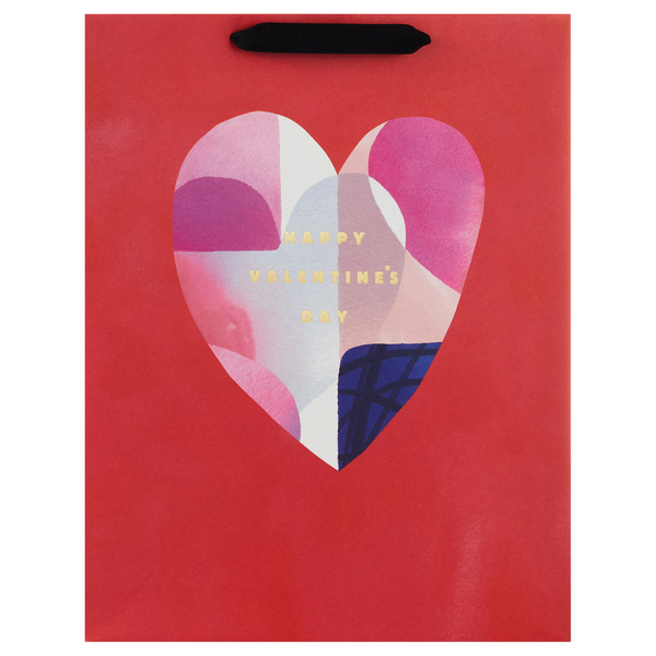 Hallmark Large Valentine's Day Gift Bag (Painted Heart on Red)