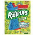 Fruit Roll-Ups Sour Blue Razzberry/Berry Punch Fruit Flavored Snacks -10ct