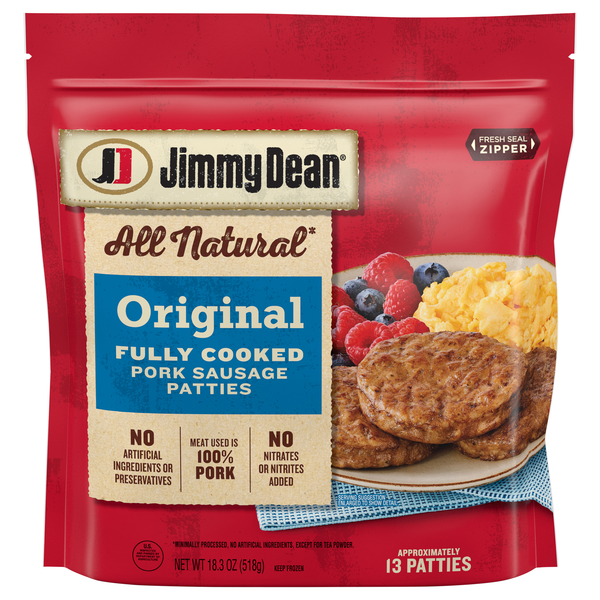 Jimmy Dean Fully Cooked Original Pork Breakfast Sausage Patties apx 13 ct