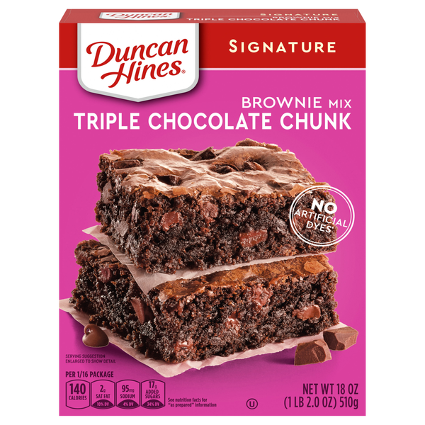 Duncan Hines Signature Triple Chocolate Chunk Brownie Mix