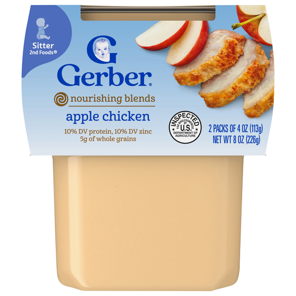 Gerber Mealtime 2nd Baby Food Apple Chicken - 2 ct