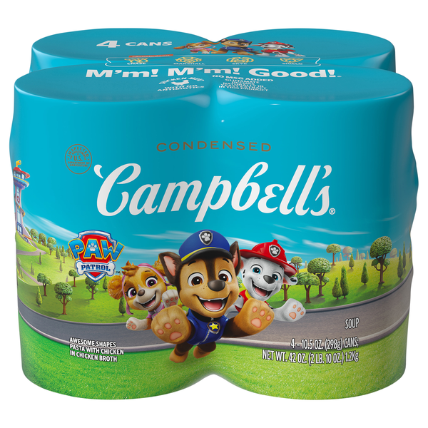 Campbell's Condensed Paw Patrol Shaped Pasta & Chicken Soup - 4 ct