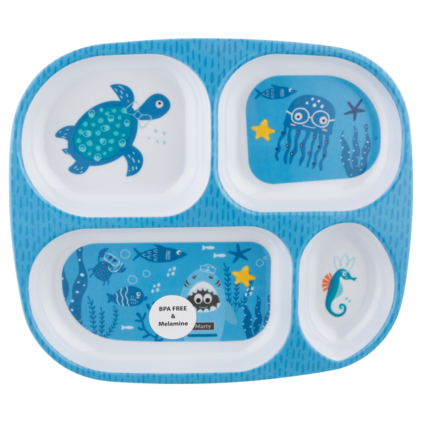 Smart Living Summer Divided Plate Marty Shark