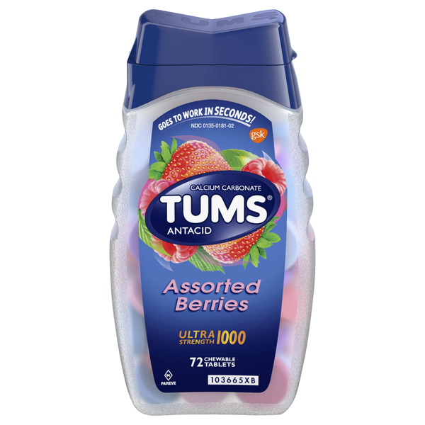 TUMS Assorted Berries Ultra Strength 1000 Chewable Antacid Tablets