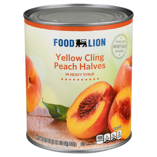 Food Lion Yellow Cling Peaches Halves in Heavy Syrup