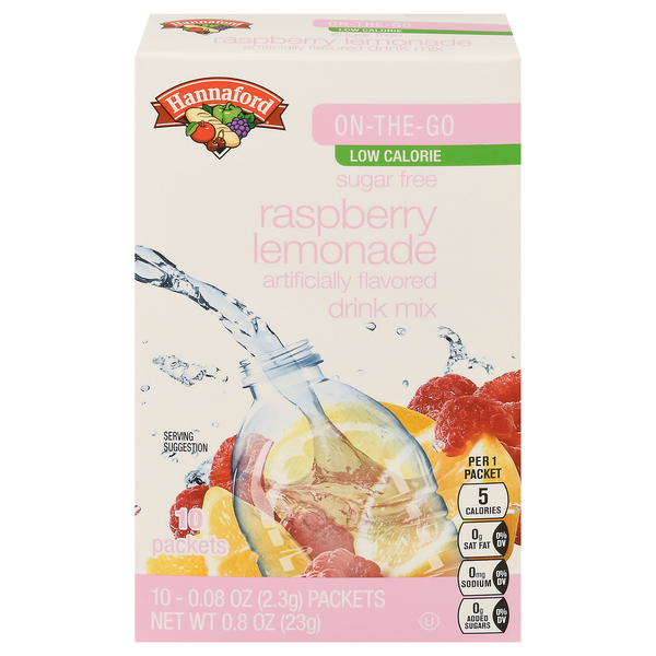 Hannaford Sugar Free Raspberry Lemonade Drink Mix - 10 ct