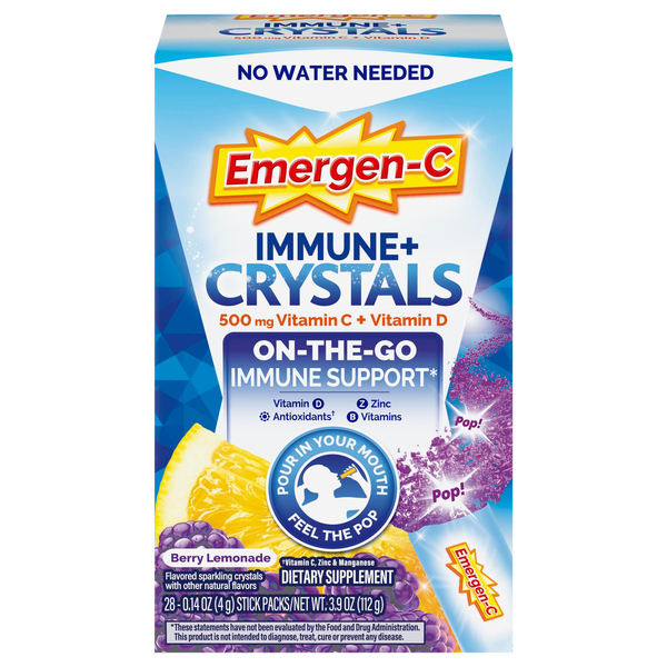 Emergen-C Crystals Berry Lemonade Immune+ Packets - 28 ct