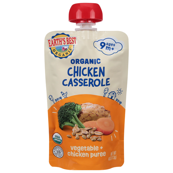 Earth's Best Organic Ages 9m+ Chicken Casserole Vegetable + Chicken Puree