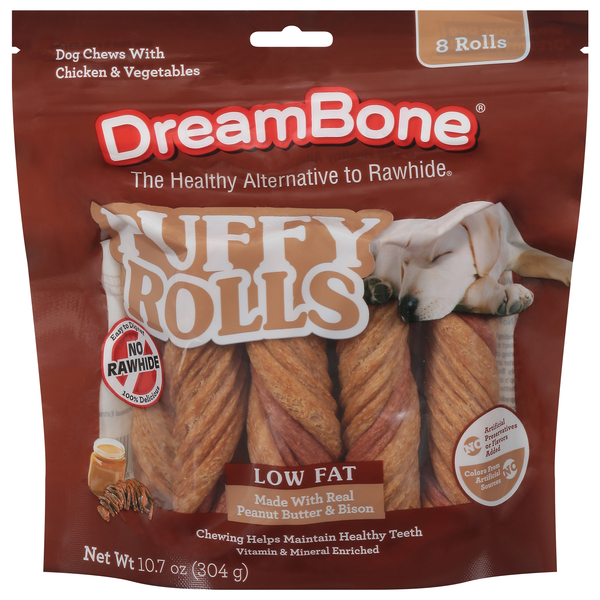 Save on DreamBone Low Fat Peanut Butter Bison Tuffy Rolls Dog