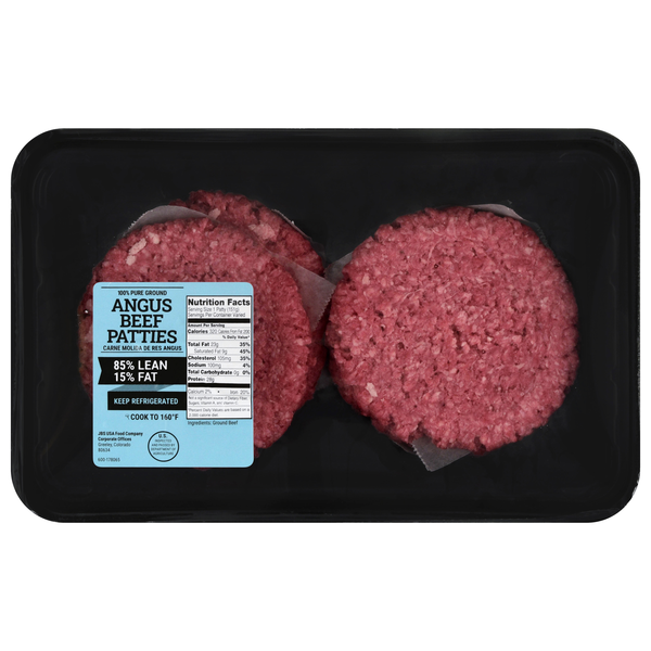 Hannaford 85% Lean 15% Fat 100% Pure Ground Angus Beef Patties - 4ct Fresh