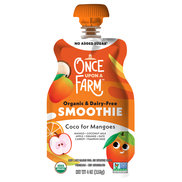 Once Upon A Farm Organic Dairy Free Coco For Mangoes Smoothie Pouch