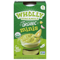 Wholly Guacamole Organic Mild Minis Single Cups - 4 ct