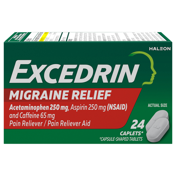 Excedrin Migraine Pain Relief Acetaminophen Aspirin & Caffeine Caplets