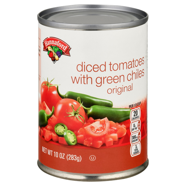 Hannaford Original Diced Tomatoes with Green Chiles