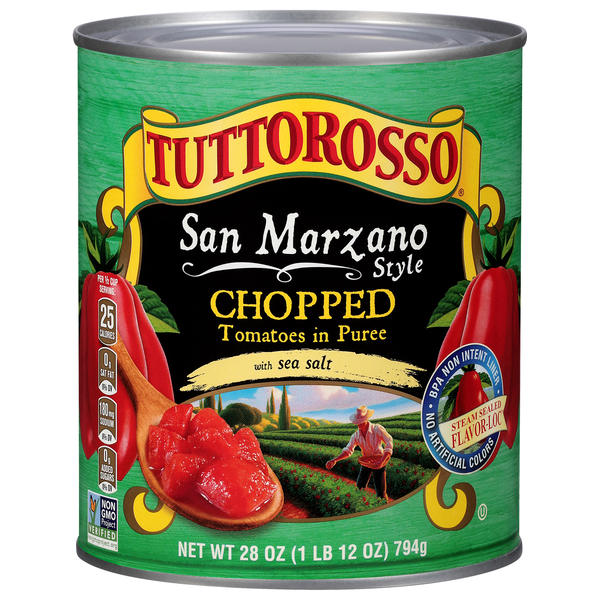 Tuttorosso San Marzano Chopped Tomatoes in Puree with Sea Salt