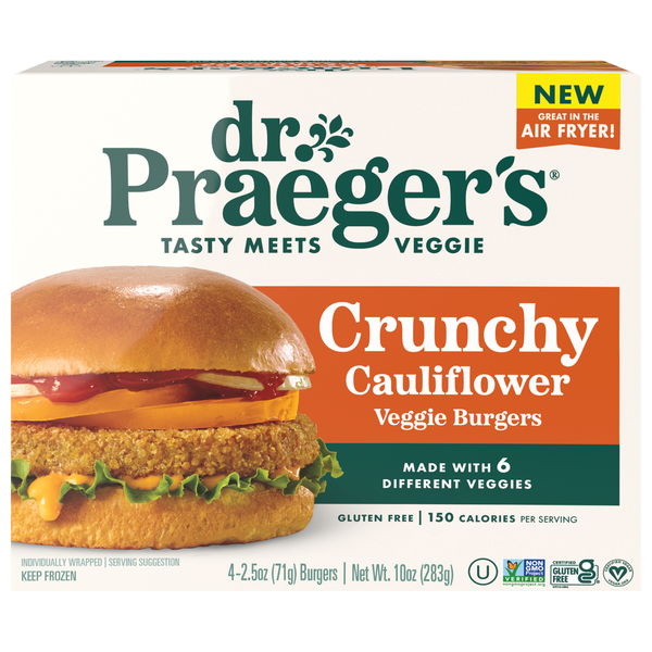 Dr. Praeger's Crunchy Cauliflower Veggie Burgers - 4 ct Frozen