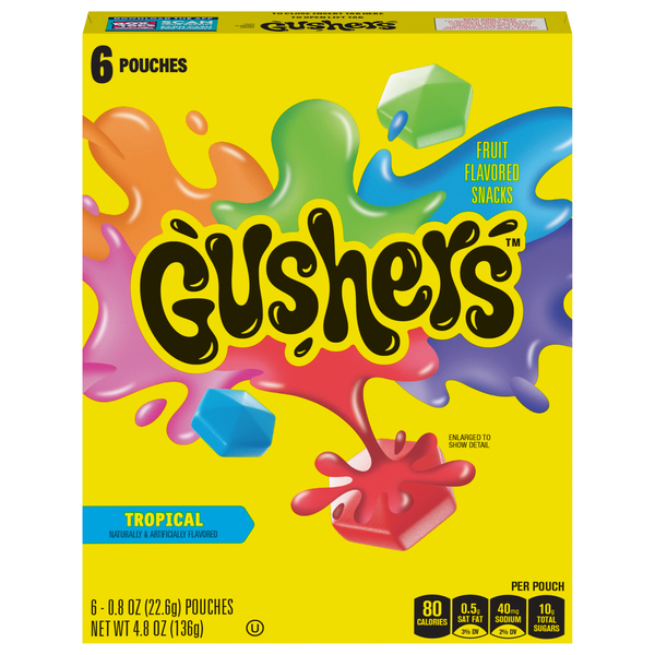 Gushers Fruit Flavored Snacks Tropical - 6 ct