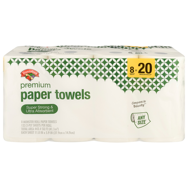 Hannaford Premium Any Size Monster Roll 2-Ply Paper Towels