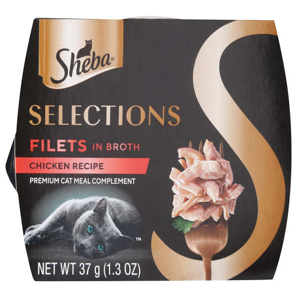 SHEBA Selections Chicken Recipe Filets in Broth Cat Meal Complement