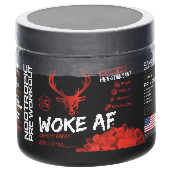 Bucked Up Woke AF Cherry Candy Nootropic Pre-Workout Powder