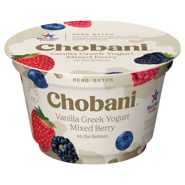 Chobani Low Fat Vanilla Mixed Berry on the Bottom Greek Yogurt Cup