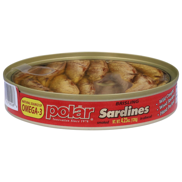 Polar Smoked Brisling Sardines in Olive Oil