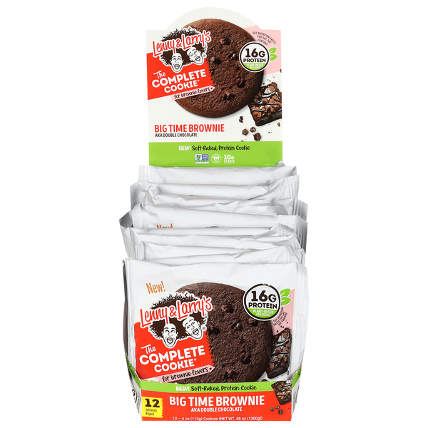 Lenny & Larry's Double Choc 16g Plant-Based Protein Complete Cookie 12 ct
