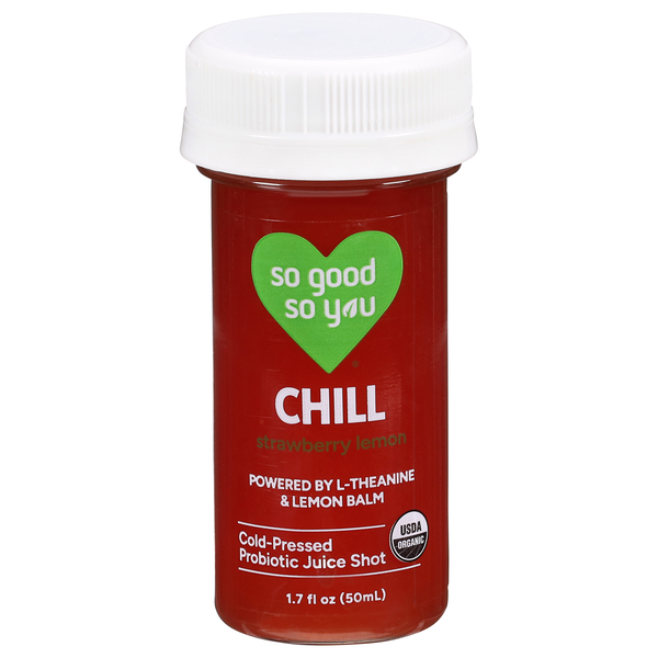 So Good So You Chill Cold-Pressed Strawberry Lemon Probiotic Juice Shot