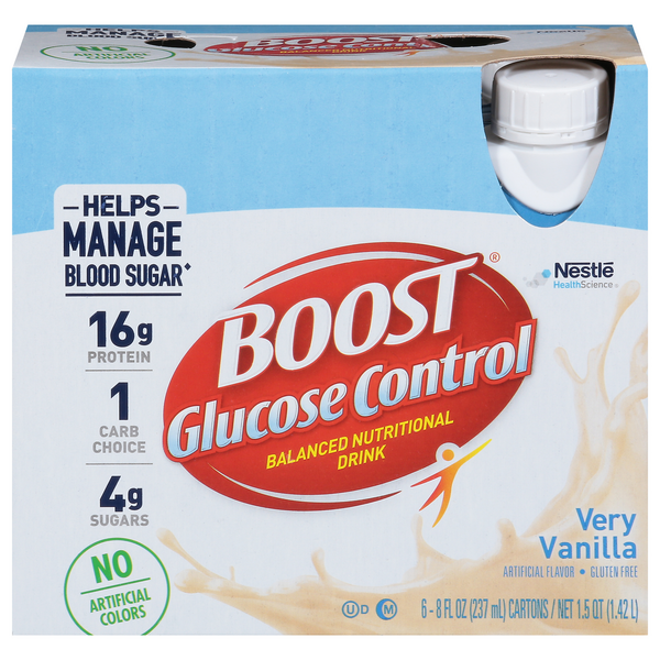 BOOST Glucose Control Very Vanilla 16g Protein Nutritional Drink - 6 pk