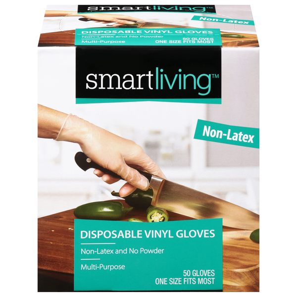 Smart Living Non-Latex Disposable Vinyl Gloves