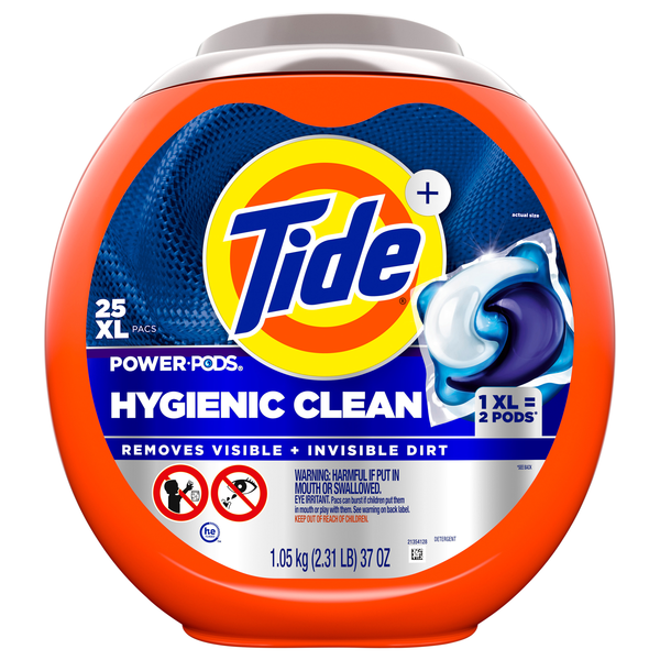 Tide+ Power PODS Hygienic Clean Heavy Duty Original Detergent Pacs -25 ct