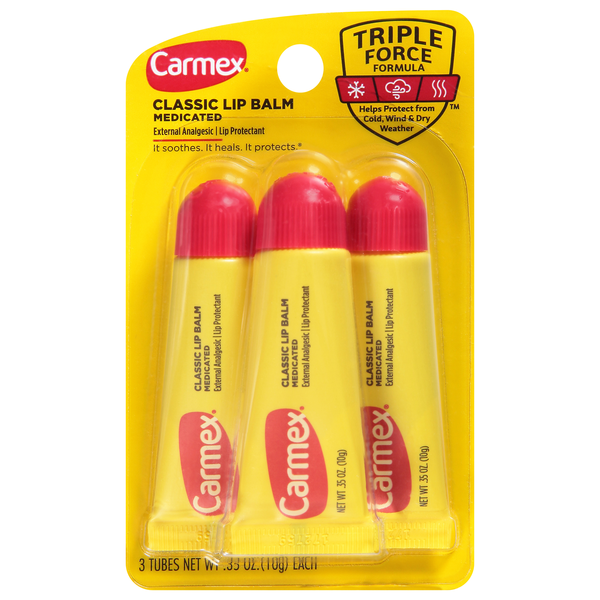 Carmex Lip Balm Classic Medicated - 3 ct