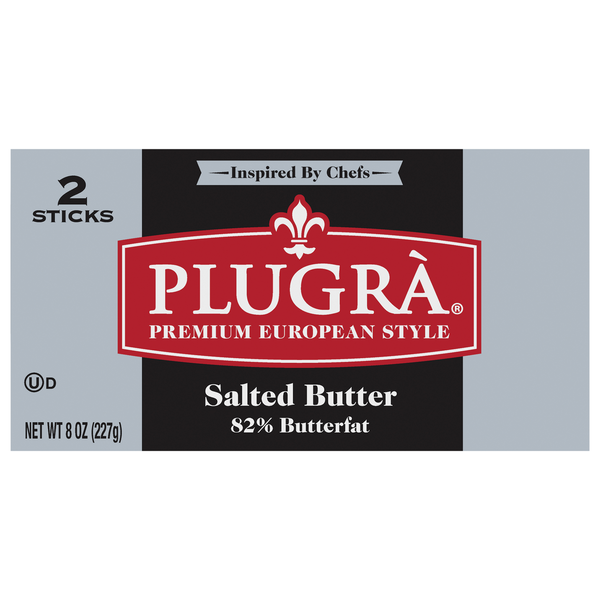 Plugra Extra Creamy Salted Butter Sticks - 2 ct