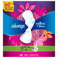 Always Radiant Size 2 Light Clean Scent Heavy Flow Pads with Wings