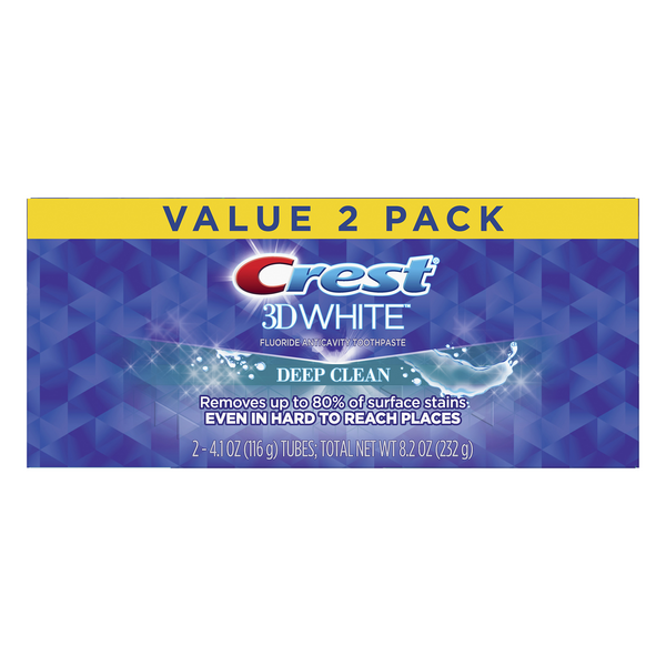 Save on Crest 3D White Fluoride Anticavity Toothpaste Deep Clean 2 ct