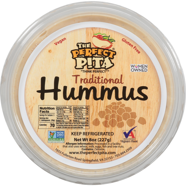 The Perfect Pita Gluten Free Vegan Traditional Hummus