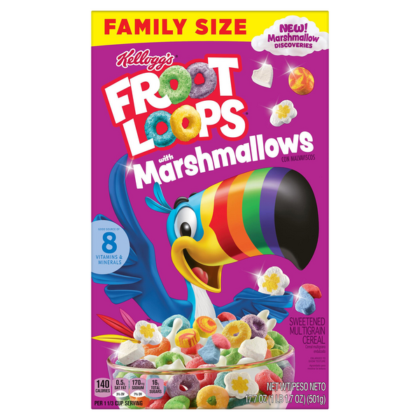 Save on Kellogg's Fruit Loops Cereal with Marshmallows Family Size