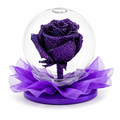 Rose Globe Purple Glitter
