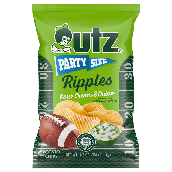 Utz Ripples Sour Cream & Onion Potato Chips Party Size