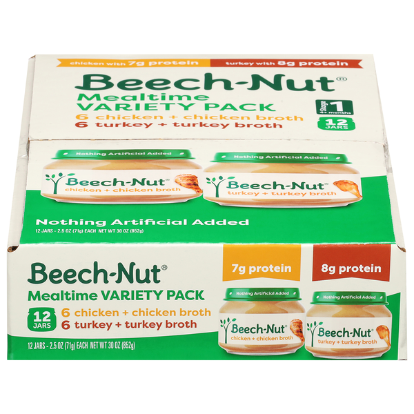 Beech-Nut Stage 1 Baby Food Chicken & Turkey Variety Pack - 12 ct