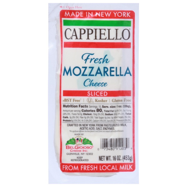 Cappiello Fresh Mozzarella Cheese Slices