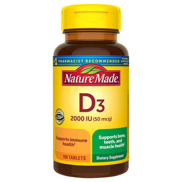 Nature Made Vitamin D3 2000 IU Dietary Supplement Tablets