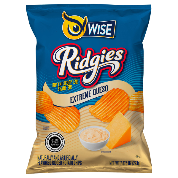 Wise Ridgies Extreme Queso Potato Chips